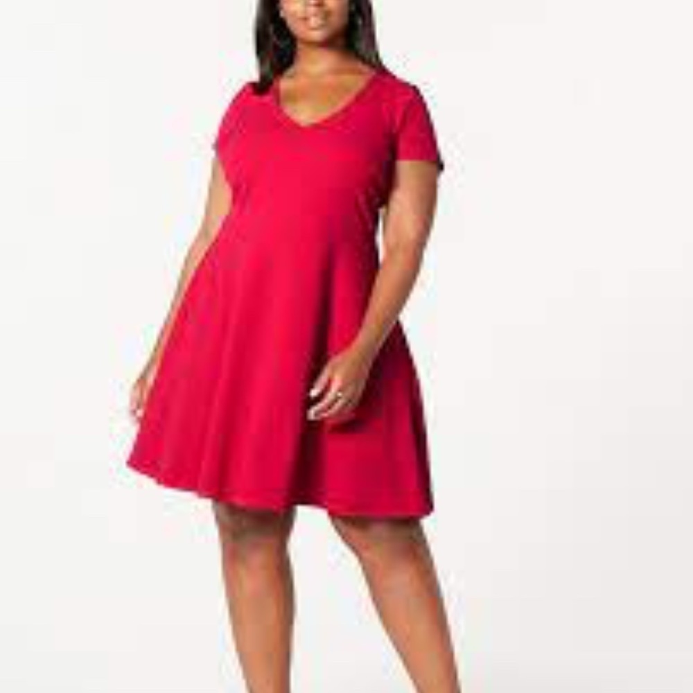 B Darlin Trendy Plus Size Bow-Back Skater Dress